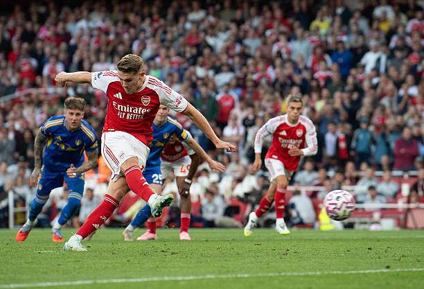 Cơ hội mười mươi duy nhất của Arsenal sau 3 vòng là quả penalty của Gyokeres trước Leeds