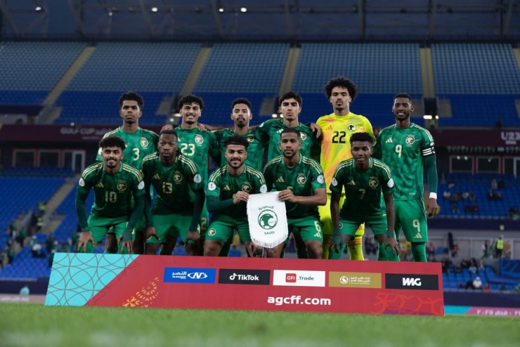 Đội hình U23 Saudi Arabia vô địch giải&nbsp;U23 khu vực vùng Vịnh. (Ảnh: AGCFF).&nbsp;