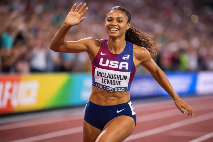 Huyền thoại sống Sydney McLaughlin-Levrone tiếp tục khẳng định tên tuổi bằng kỷ lục siêu ấn tượng ở Giải vô địch điền kinh thế giới 2025. Ảnh: Chat GPT.