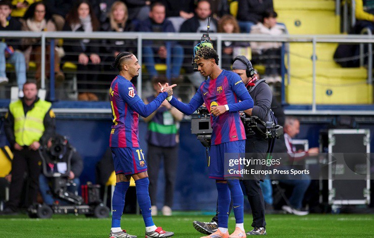 Raphinha và Yamal ghi dấu ấn trong chiến thắng của Barcelona trước Villarreal