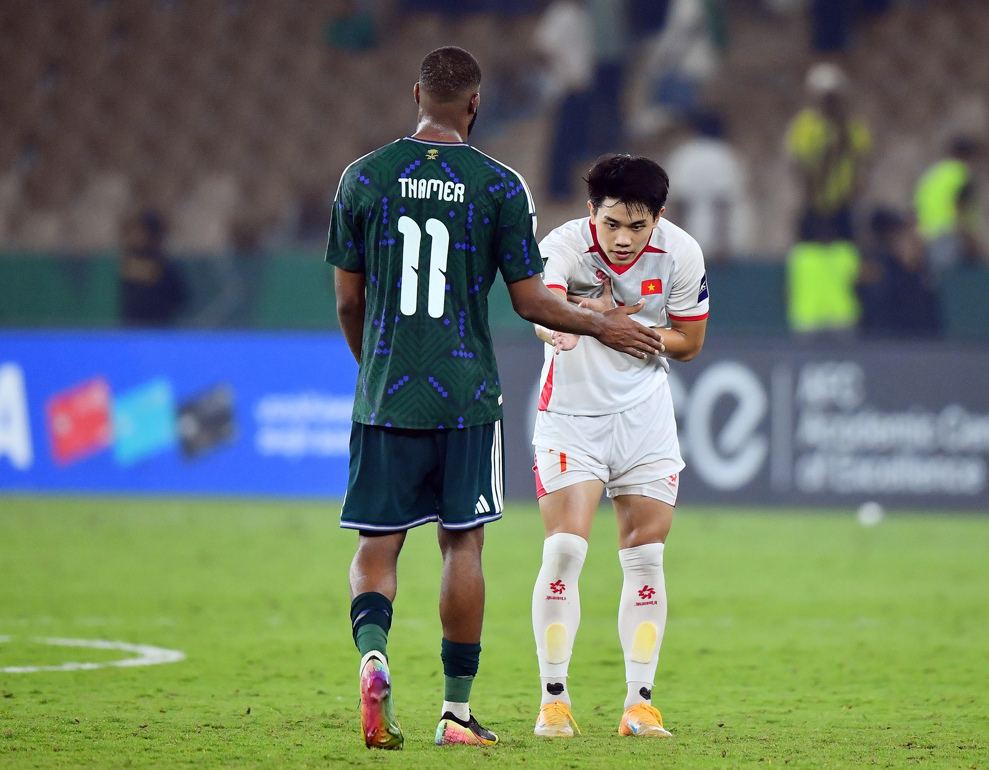Đình Bắc dành sự tôn trọng nhất định với các cầu thủ bên phía U23 Saudi Arabia.&nbsp;