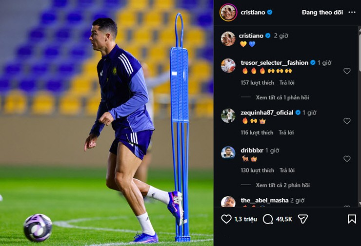 Ronaldo cho thấy hình ảnh tập luyện trở lại
