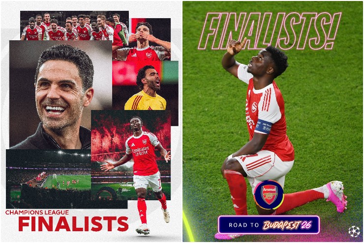 Arsenal là đội đầu tiên giành quyền vào chơi chung kết Champions League
