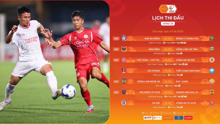 Lịch thi đấu vòng 26 