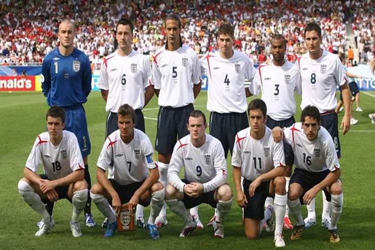 Wayne Rooney và dàn sao 'Thế hệ vàng' tuyển Anh tại World Cup 2006.