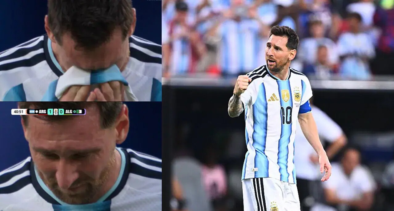 Messi bật khóc sau khi ghi bàn vào lưới Algeria