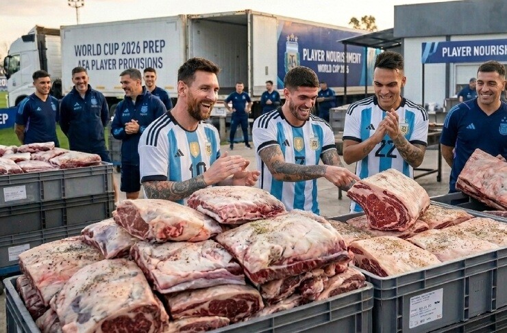 Hơn 500kg thịt bò được vận chuyển tới Bắc Mỹ để "tiếp sức" cho Messi và toàn đội Argentina