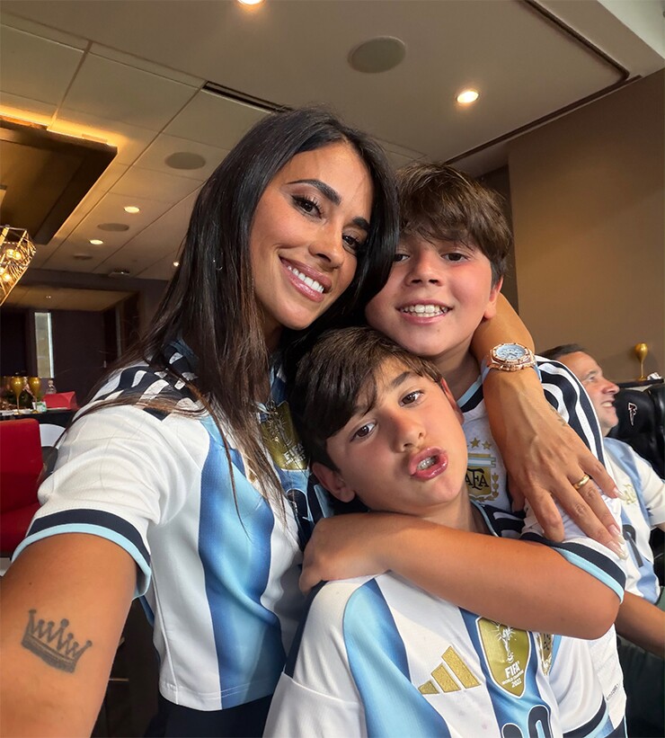 Antonela Roccuzzo cùng 3 con có mặt tại Atlanta để cổ vũ Messi và ĐT Argentina