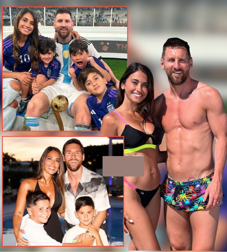 Messi bên vợ và các con