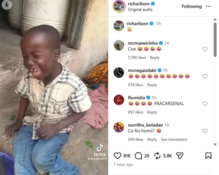 Bài đăng của&nbsp;Richarlison