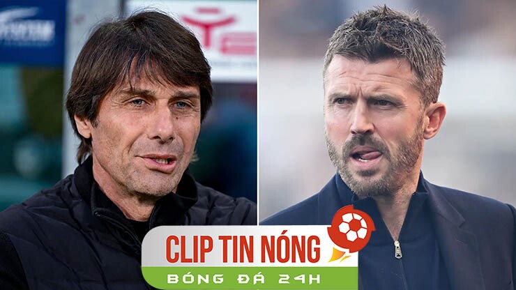 HLV Conte (bên trái) đang chờ thay Carrick tại MU